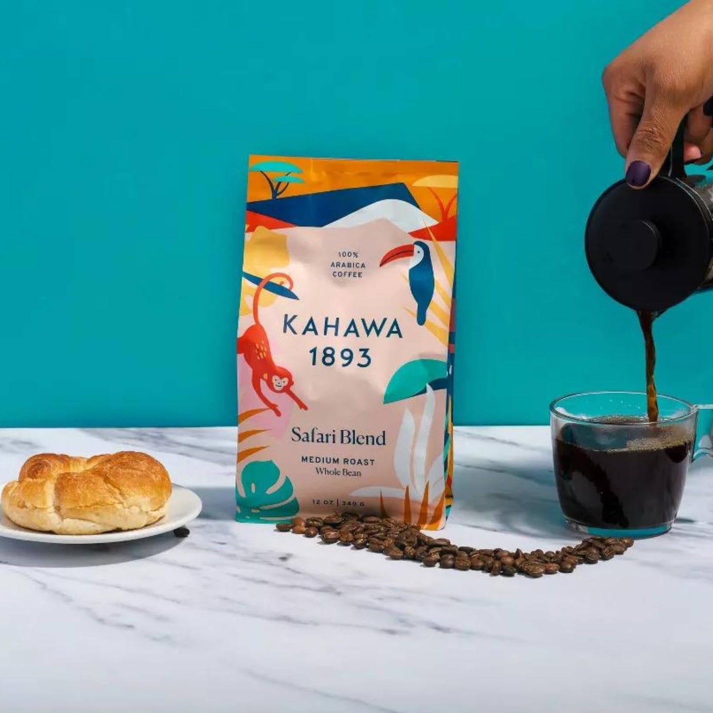 KAHAWA 1893 - Safari Blend - Great for Cold Brew - As Seen on Shark Tank - Medium Roast - Directly Farmer Sourced from Kenya - Tasting Notes: Caramel & Milk Chocolate