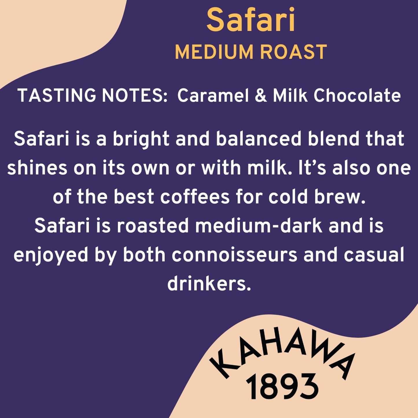 KAHAWA 1893 - Safari Blend - Great for Cold Brew - As Seen on Shark Tank - Medium Roast - Directly Farmer Sourced from Kenya - Tasting Notes: Caramel & Milk Chocolate