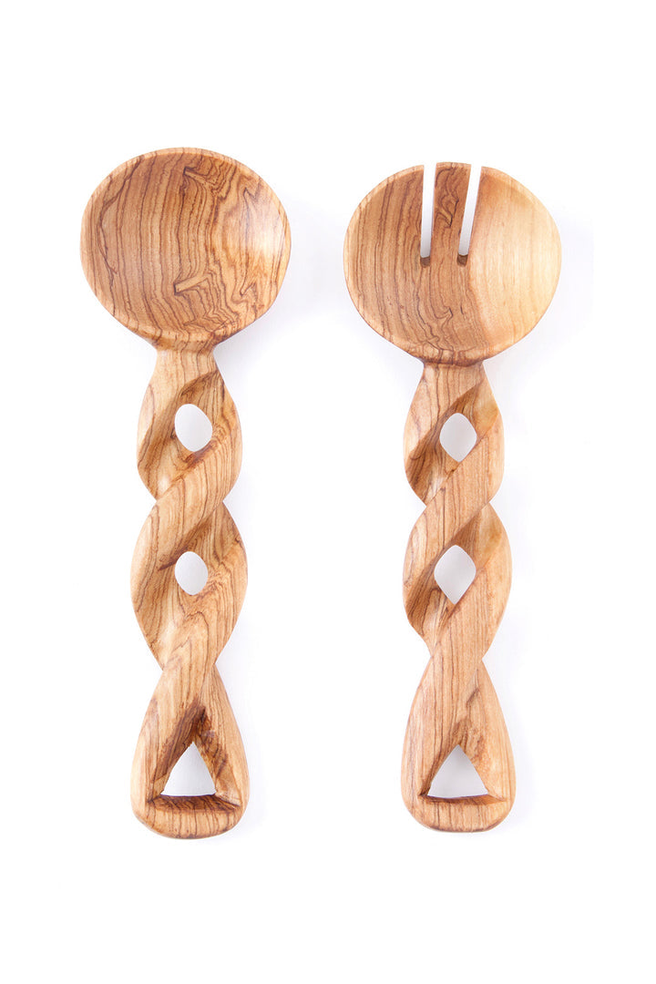Spiral Olivesood Salad Servers