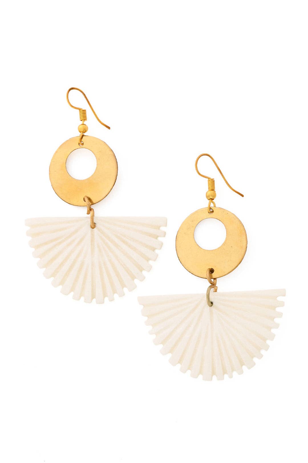 Swahili | AFRICAN MODERN - Kenyan Cow Bone Deco Fan Earrings