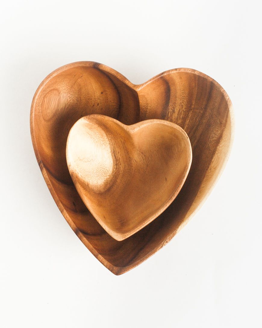 Acacia Wood 6" Heart Bowl