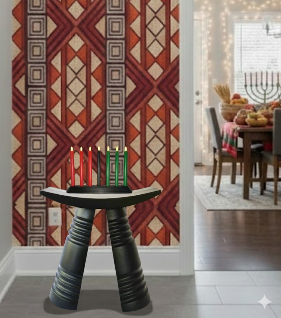 Wakandan African Wood Ring Stool