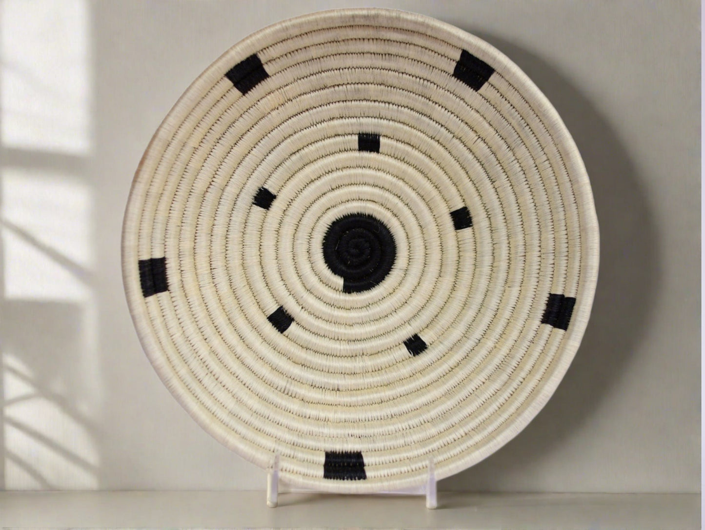 12" Black & White Large African Wall Basket