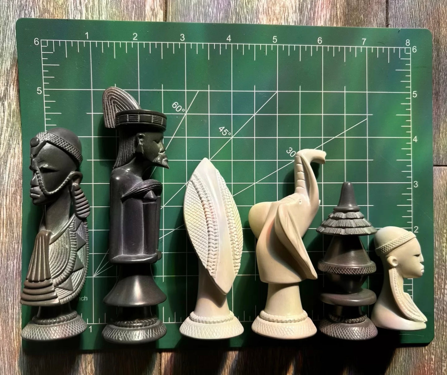 Hand-carved Soapstone African Warriors Chess Set