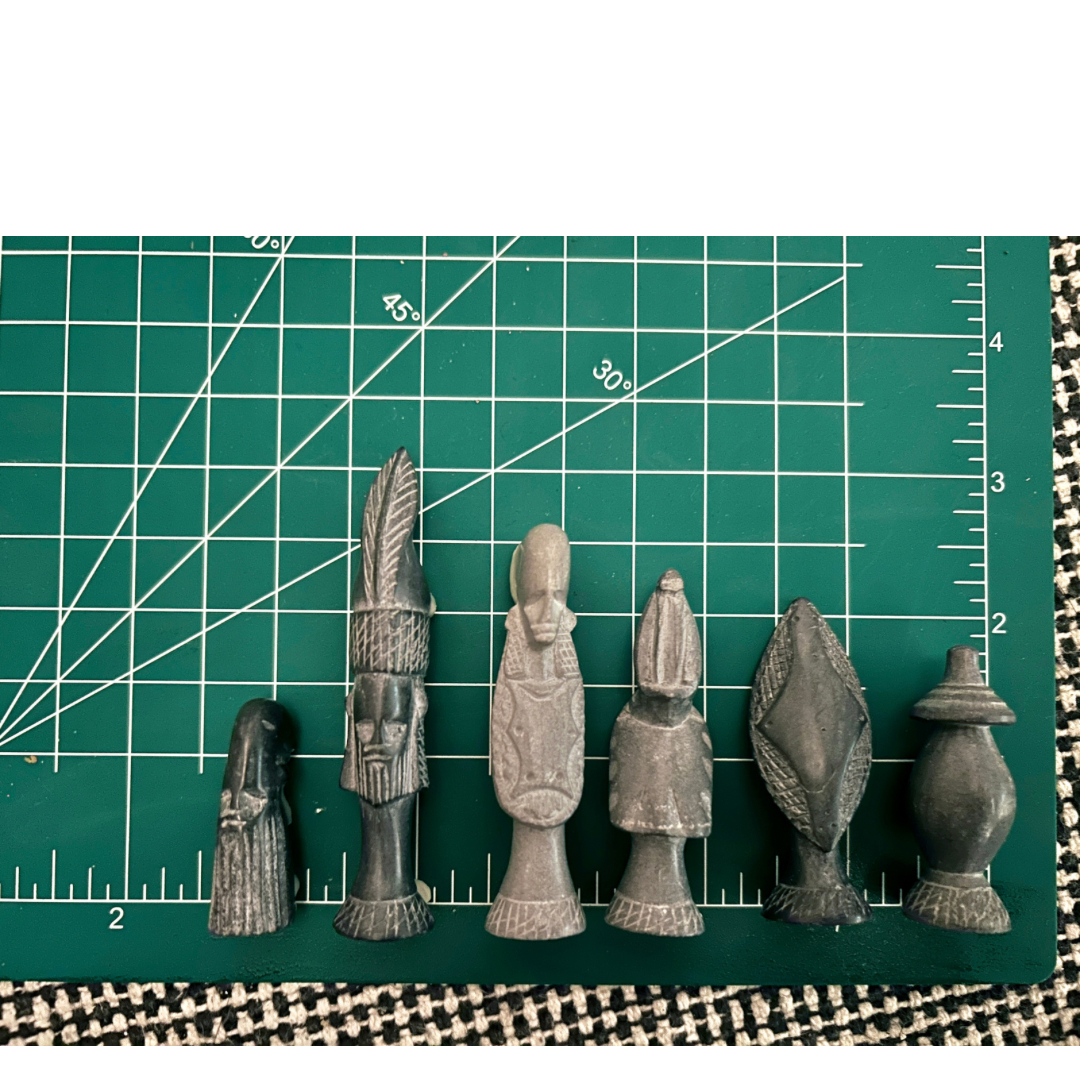 Hand-carved Soapstone African Warriors Chess Set