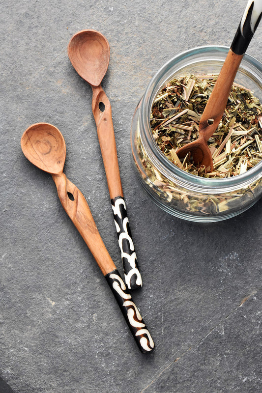 Hand Carved African Twisted Sugar Spoon