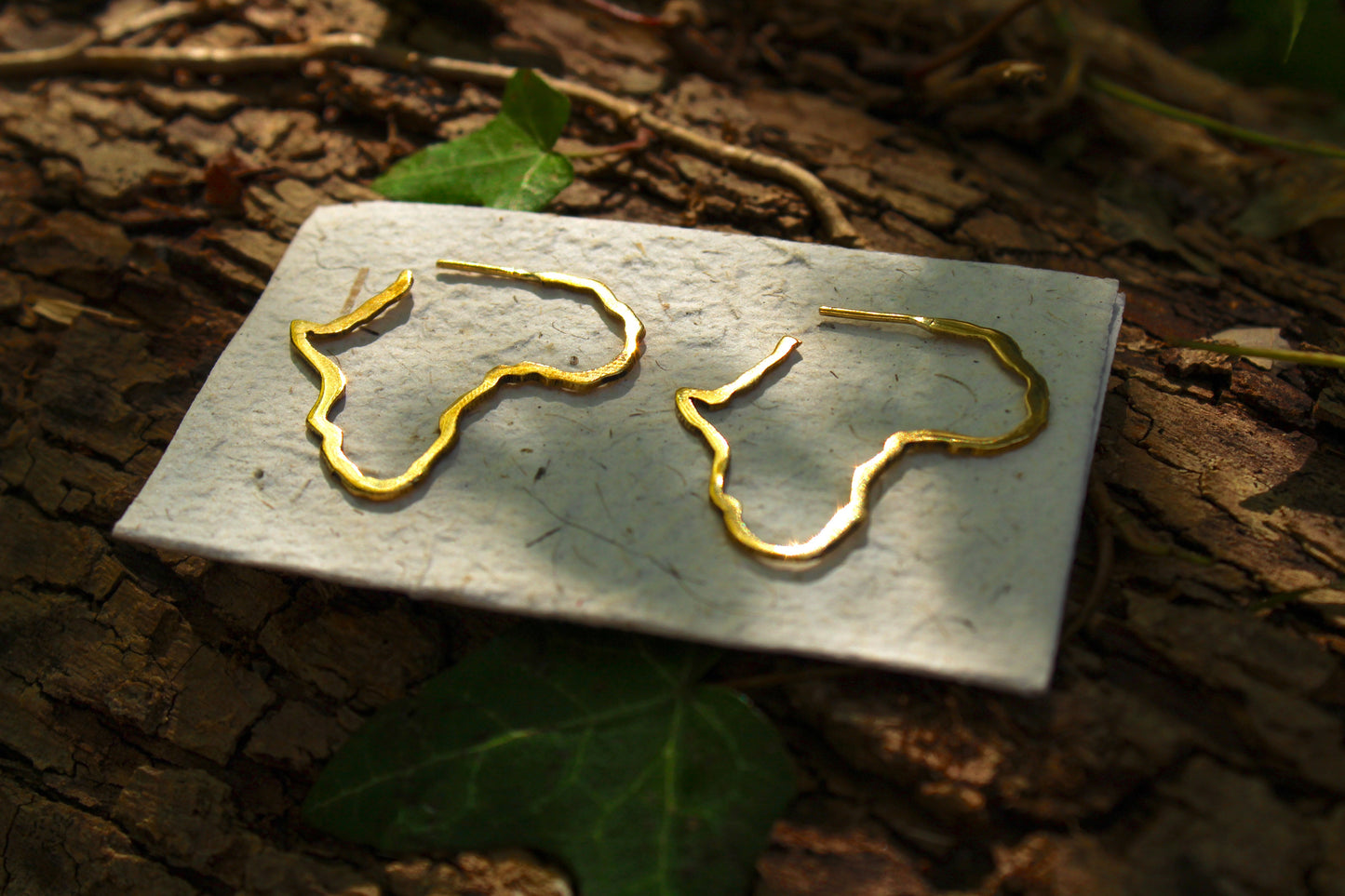 Brass Alkebulon Outline Earrings