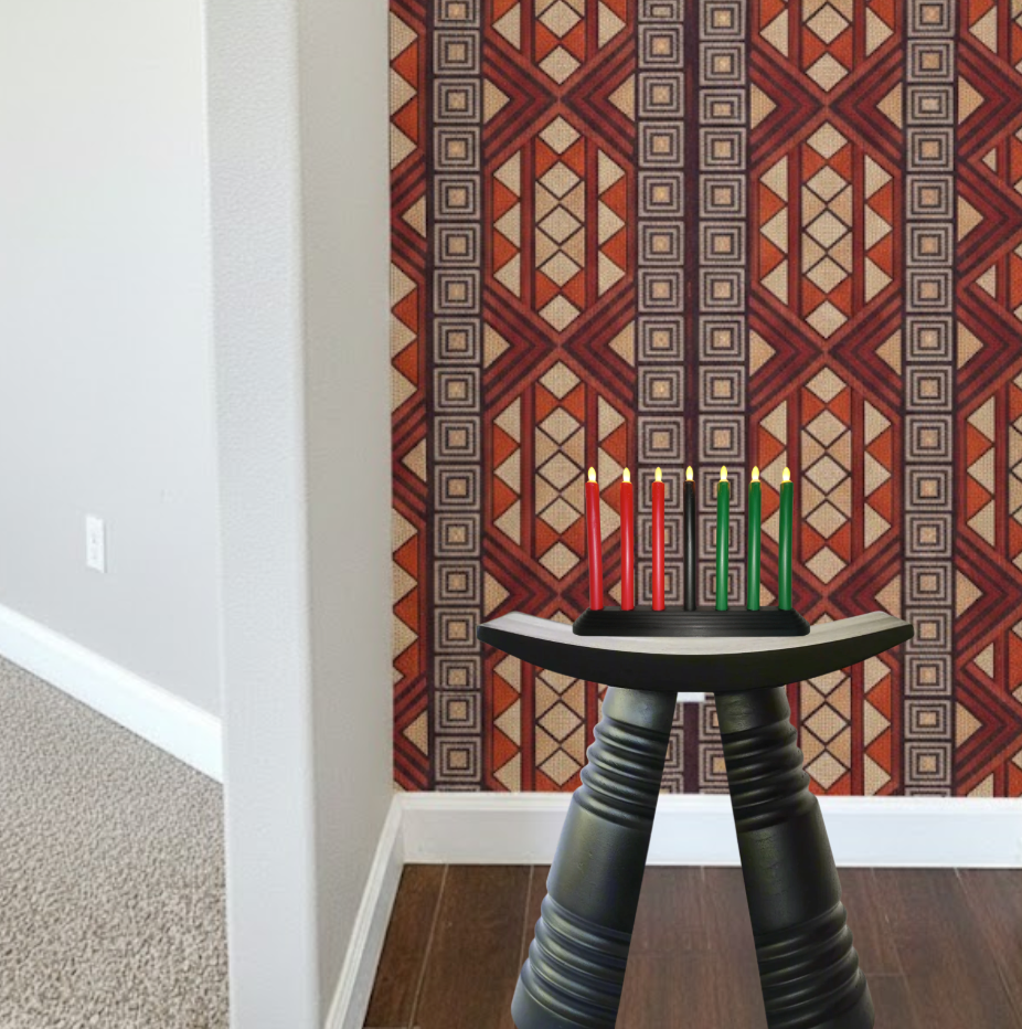 Wakandan African Wood Ring Stool