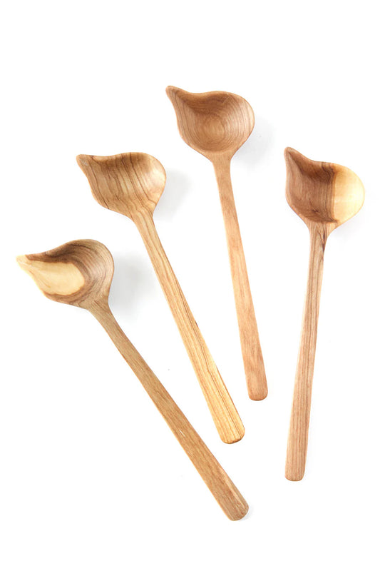 Kenyan Wild Olive Wood Corner Stirring Spoon