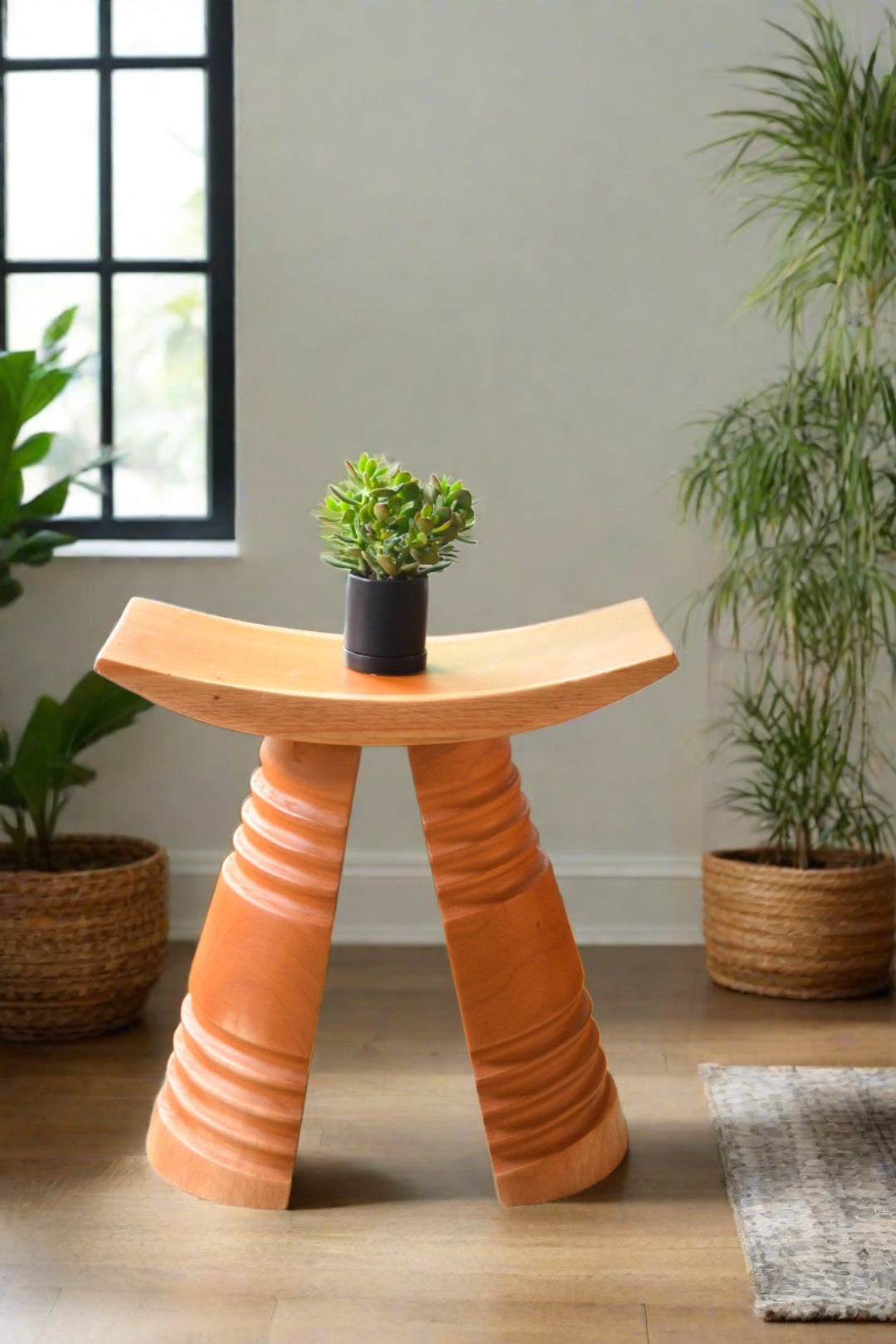 Wakandan African Wood Ring Stool
