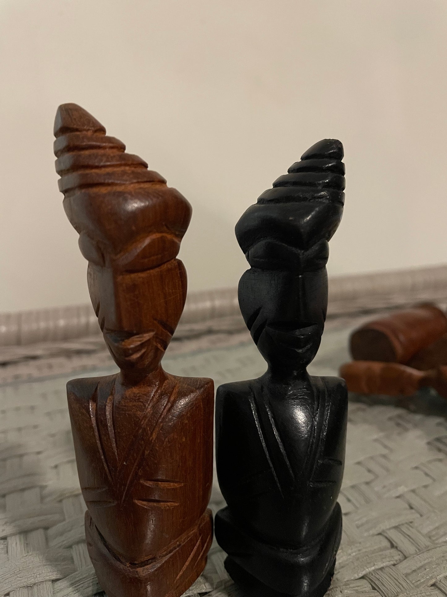 Handmade African Teak Tribal Chess Set