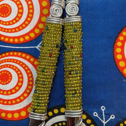 South African Beaded Salad Spoons