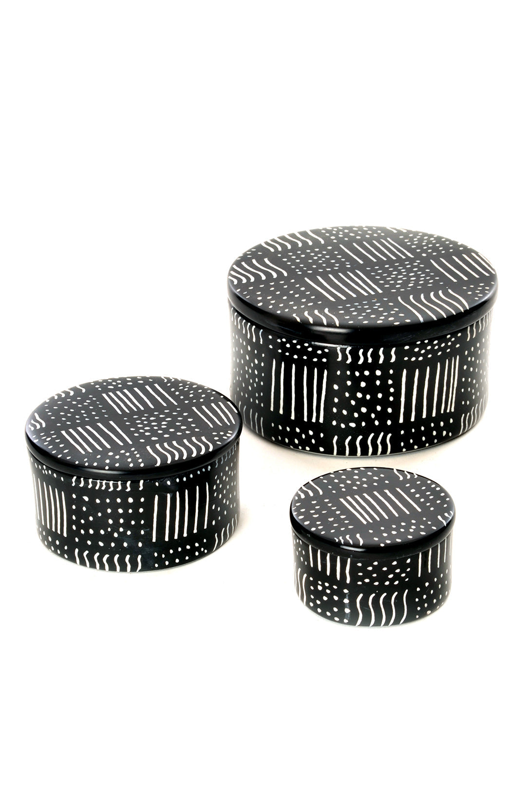 Spindle Mudcloth Soapstone Desktop Boxes