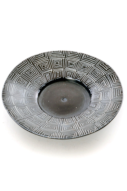 Segou Squares Mudcloth Round Candle Holder Dish